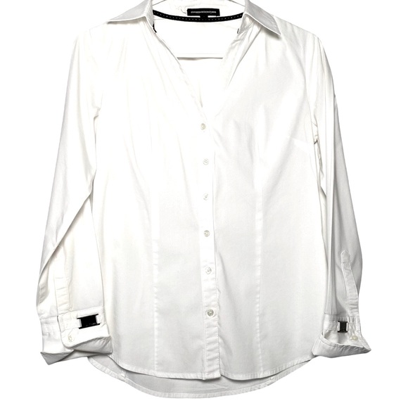 Express Tops - EXPRESS white Button-up Portofino Shirt Size S